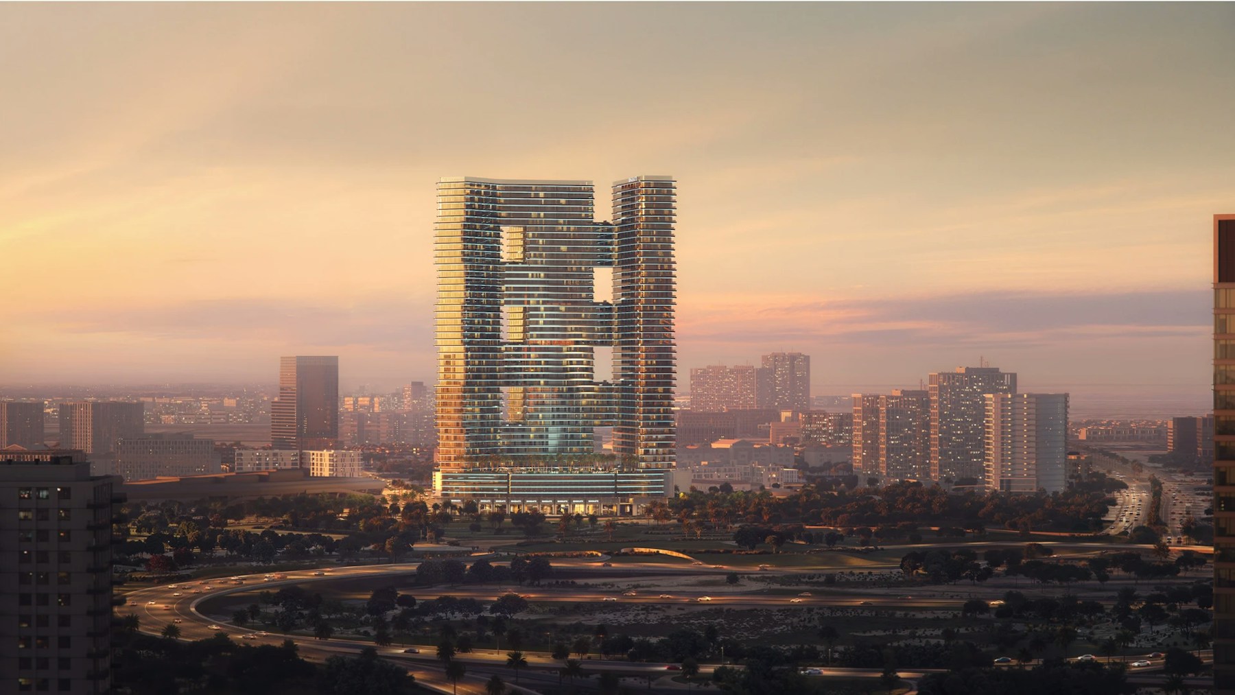 Binghatti SkyTerraces architectural rendering