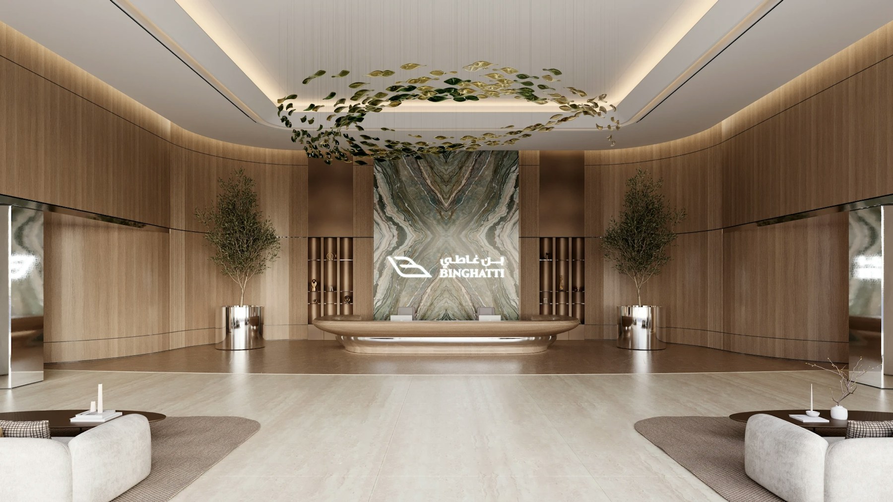 SkyTerraces lobby architectural rendering