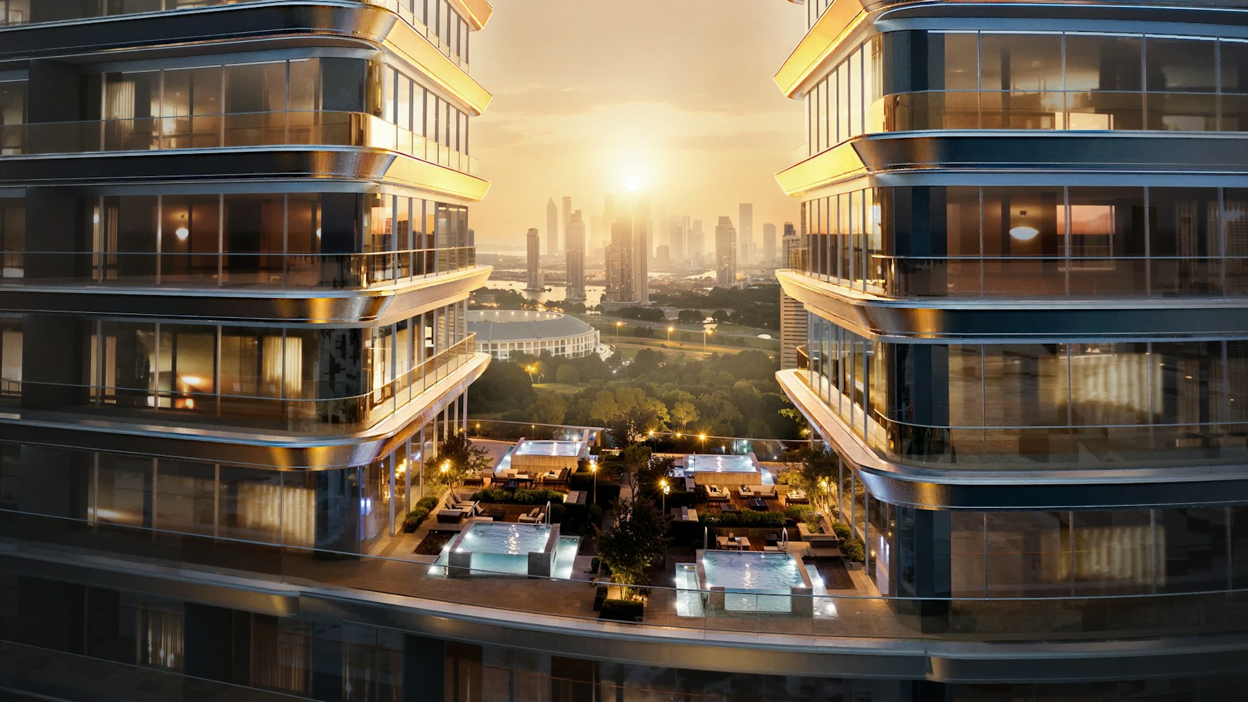 Binghatti SkyTerraces architectural rendering